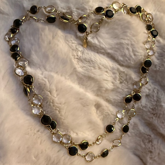 Vintage Swarovski Black and Gold Necklace - Picture 2 of 14